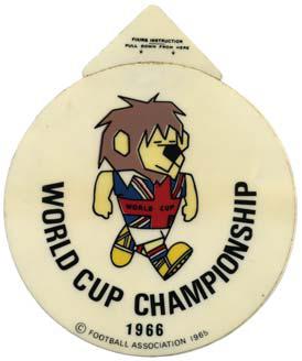 WORLD CUP WILLIE CAR WINDSCREEN SELF ADHESIVE STICKER / WORLD CUP 1966